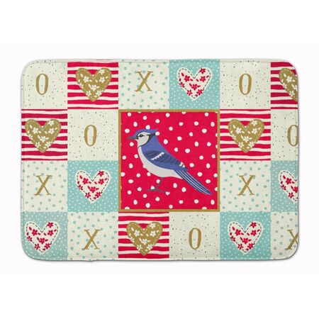 Carolines Treasures 19 x 27 in. Jay Bird Love Machine Washable Memory Foam Mat CK5513RUG